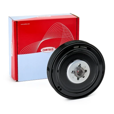 Image of 8627933, 9163918, 9180620 Crankshaft Pulley CORTECO 80001157 6PK 5 Decoupled, with spacer disc, mounting manual VOLKSWAGEN: Transporter 4