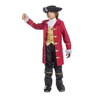 Image of Dress Up America Boy’s Elite Pirate Captain Costume Beautiful Set for Role Play