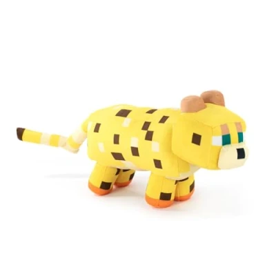 Image of Plush Minecraft Video Game Characters Enderman, Camel, Ocelot, Pig, Steve, Alex, Creeper, Wolf Sizes according to Model Super Soft Quality (Ocelot)