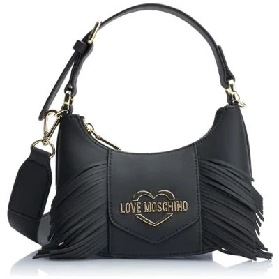 Image of Love Moschino Fringe Handbag, Women&#039;s, Size: One Size, Nero