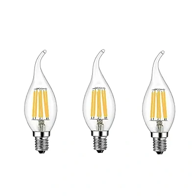 Image of ZYUJIA 3Packs E14 6W Dimmable Warm White LED Filamen Bulb(Equivalent to 60W)600LM C35 Light Bulb Vintage Filament Energy Saving Candelabra Lamp AC 220 240V