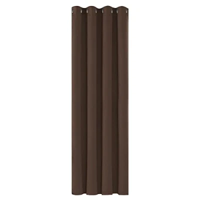 Image of Deconovo Home Decorative Solid Thermal Insulated Blackout Curtain Energy Saving Ring Top for Girls Bedroom 52&quot;x 72&quot; Chocolate 1 PANEL