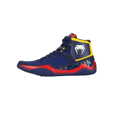 Image of Venum, Elite Wrestling Shoes, Men&#039;s, 46, Blue/Yellow