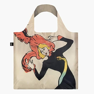Image of LOQI TOULOUSE LAUTREC Bag Jane Avril &amp; Aristide Bruant, Beige