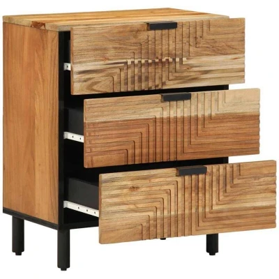 Image of vidaXL Bedside Cabinet 50x33x60 cm Solid Wood Acacia