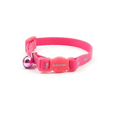 Image of Ancol Hi Vis Safety Kitten Collar, Neon Pink