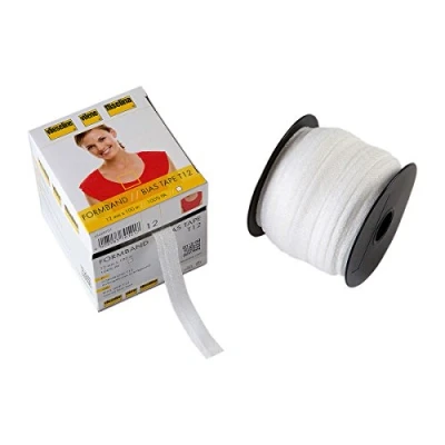 Image of Vilene Bias Tape Iron On binding white coloured; width 0.47 inch/12mm, price per meter