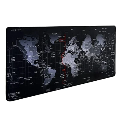Image of Hosimoln Gaming Mouse Pad, Large Pad Size 80x30CM Thickness 2MM,Premium Textured Non Slip &amp; Waterproof Computer Mousepad with Stitched Edges for Gaming, Office Home 80x30 Map002