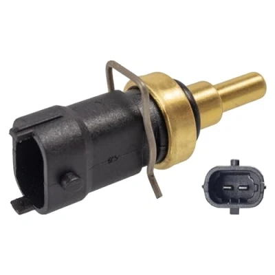 Image of 1724202 Coolant Temperature Sensor BLUE PRINT ADG072112 black with retaining spring, seal VAUXHALL: Corsa Mk3, Mk4, Astra Mk6