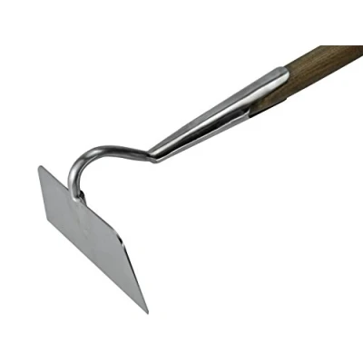 Image of Faithfull Tools FAIPRESDRSS Prestige Stainless Steel Draw Hoe with Ash Handle, Blue, 15 x 152 12.5 cm