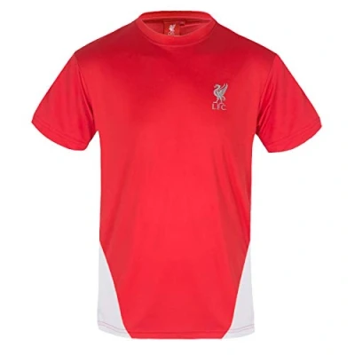 Image of Liverpool FC T Shirt Mens Poly Official Gift Red White Small