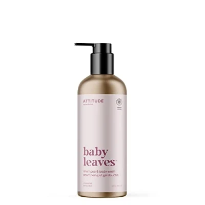 Image of ATTITUDE 2 in 1 Shampoo and Body Wash for Baby, EWG Verified, Plant Mineral Based Ingredients, Vegan Baby Products, Refillable Bottle, Unscented, 473 mL