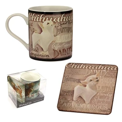Image of Chihuahua 8302 Mug &amp; Coaster Set My Pedigree Pals by Arora Design