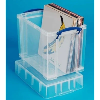 Image of Really Useful Plastic Storage Box 19 Litre with XL Lid Clear Secure, Transparent, and Stackable Solution for 12&quot; Files (‎39.5 x 33 25.5 cm)
