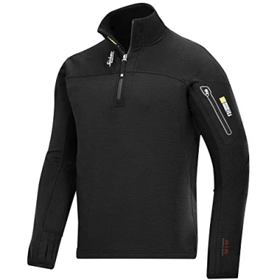Image of Snickers Body Mapping 1/2 Zip Micro Fleece Pullover Black S