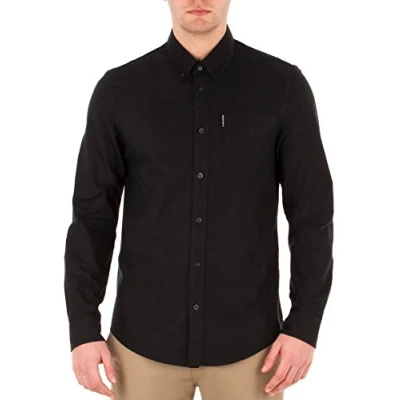 Image of Ben Sherman Men&#039;s Core Oxford Casual Shirt, Black (Barely ), XXX Large