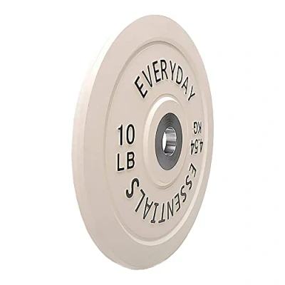 Image of BalanceFrom Color Coded Olympic Bumper Plate Weight with Steel Hub, 10LB Pair