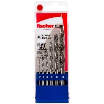 Image of fischer 536602 Drill Set HSS G 2 8 mm, Grey