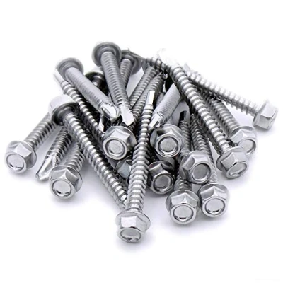Image of No.14 x 1.5 (6.3mm 38mm) Hex Self Drilling Screw (Flanged) Stainless Steel (A2) (Pack of 10)