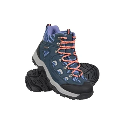 Image of Mountain Warehouse Adventurer Womens Boots Waterproof Rain Boots, Synthetic &amp; Textile Walking Shoes for Autumn Winter, Hiking Trekking Navy Adult Shoe Size 5