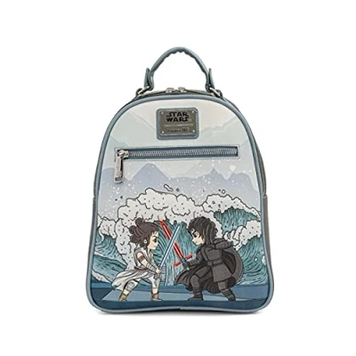Image of Loungefly Star Wars Kylo Ren and Rey Mixed Emotions Womens Double Strap Shoulder Bag Purse