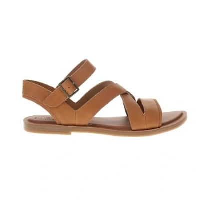 Image of TOMS Women&#039;s Sloane Flat Sandal, Tan Leather/Suede, 7 UK