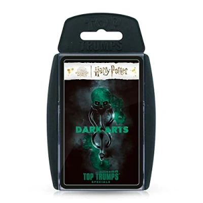 Image of Top Trumps Harry Potter Dark Magic Specials Card Game, Play with Voldemort, Bellatrix Lestrange, Barty Crouch Jr and Draco Malfoy, Educational for 2 plus players makes a great gift ages 6