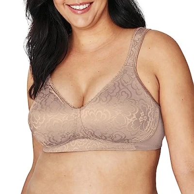 Image of Playtex Women&#039;s 18 Hour Ultimate Lift and Support Wire Free Bra US4745, Available in 2 Pack, Toffee, 46DD