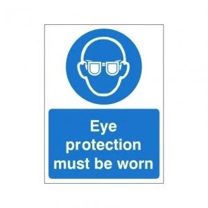 Image of Eye Protection Must Be Worn Sign 150mm x 200mm Self Adhesive