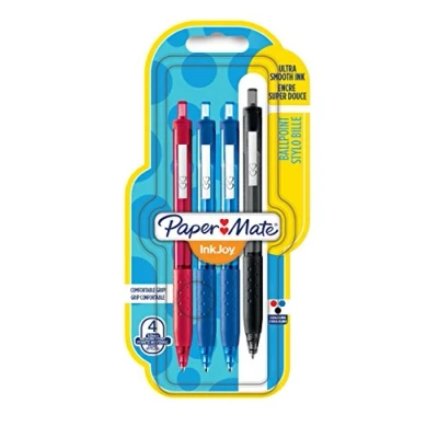 Image of Papermate InkJoy 300 RT 1.0 mm Medium Tip Retractable Ball Pen Assorted Standard Colours (Pack of 4)