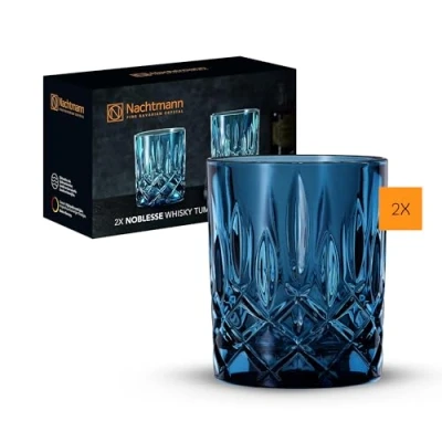 Image of Nachtmann Noblesse Whisky Tumbler Vintage Blue Set Of 2