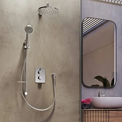 Image of Aqualisa Dream Bathroom Thermostatic Concealed Mixer Shower Round Twin Head Set