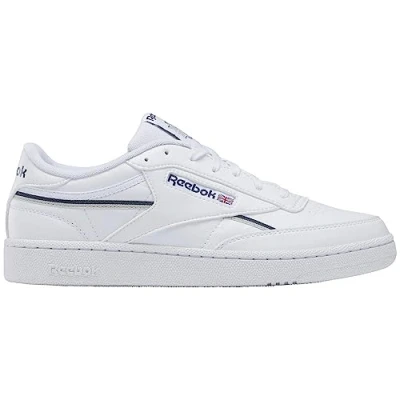 Image of Reebok Classic CLUB C 85 Vegan Unisex Trainers, Size: 7.5, Footwear white/hoops blue/steely fog Imitation leather/ textile