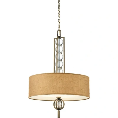Image of Celestial 3 Light Ceiling Pendant Bronze, Beige, E27