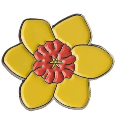 Image of Yellow Daffodil Summer Flower Metal Enamel Pin Badge Lapel