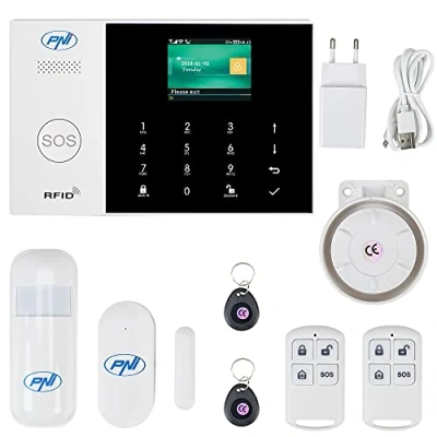 Image of wireless alarm system PNI SafeHouse HS600 Wifi GSM 4G, supports 90 zones and 3 wired zones, compatible with Tuya Smart application, SMS alert, voice call, phone notification