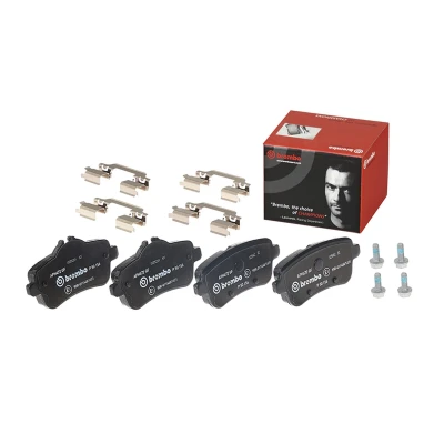 Image of 0074208620, A0074208620 brake pad set BREMBO P 50 156 prepared for wear indicator with caliper screws accessories MERCEDES BENZ: GL, GLS