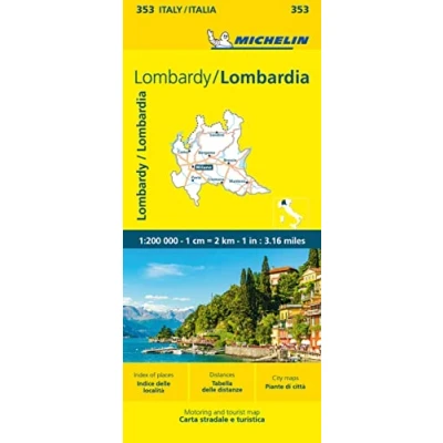 Image of Lombardia Michelin Local Map 353: Straßen und Tourismuskarte 1:200.000