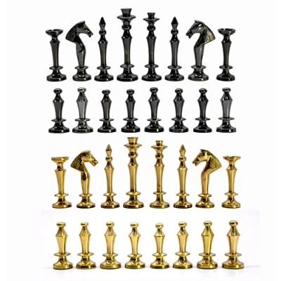 Image of StonKraft 2.75&quot; King Height Collector Edition Brass Chess Pieces Pawn Chessmen Figure Figurine Coins Appropriate Wooden &amp; Stone Boards available separately by Brand