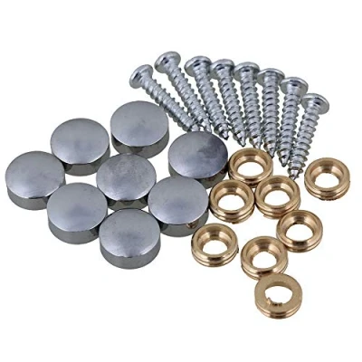Image of BQLZR Mirror Screws Silver Decorative Home Decor Wardrobes Furniture Fittings Table Screw Cap 10mm Caps Cover Nails Copper Pack of 8