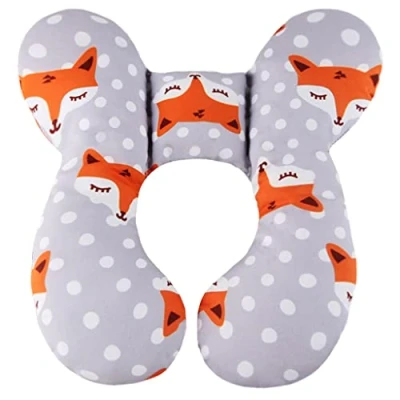 Image of vocheer Baby Travel Pillow, Infant Head and Neck Support Pillow for Car Seat, Newborn Pushchair Seat Insert 0 1 Years Old Baby, Fox