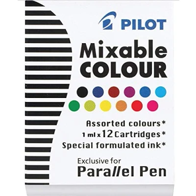 Image of Pilot Refills Parallel 12 Colors Assorted Fountain Pen Cartridge P77312