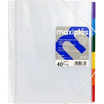Image of grafoplas 39834100 40 Pockets, A4, Folder Dividers, Transparent