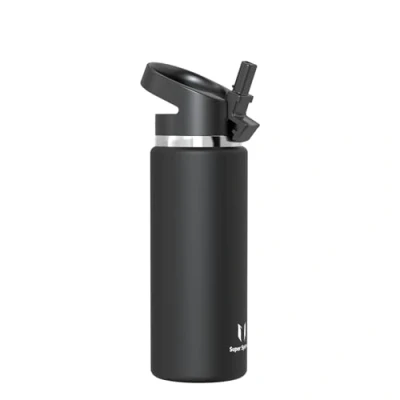 Image of Super Sparrow Water Bottle Insulated 750ml Wide Mouth Metal SwivelSip Flask BPA Free, Leak Proof Ergonomic Straw Bottles for Work, Gym, Travel, Sports
