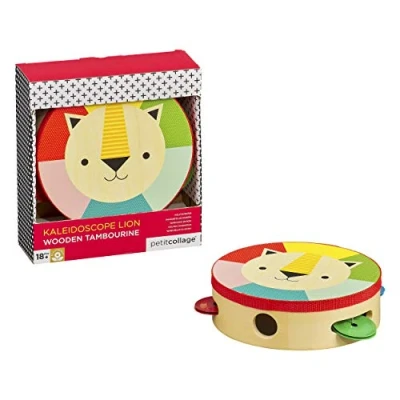 Image of Petit Collage PTC342 Kaleidoscope Lion Wooden Tambourine, Multi