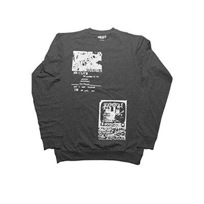 Image of The Sex Pistols T Shirt 100 Club Official Unisex Charcoal Grey Long Sleeve XL
