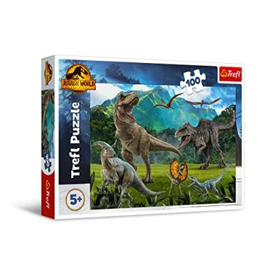 Image of Trefl Jurassic World: Dominion Park 100 Piece Jigsaw Puzzles For Kids Dinosaur Puzzle Children Ages 5+