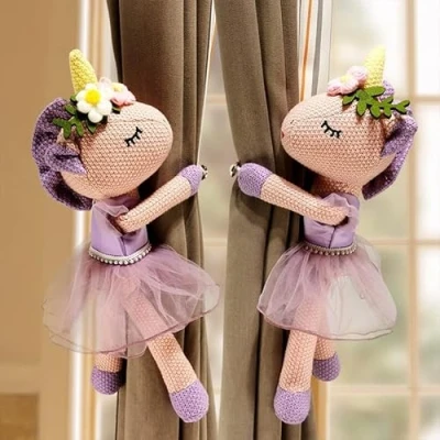 Image of 2Pcs Curtains Tieback Cartoon Animal Curtain Straps Buckle Hook for Kids Child Nursery Room Window Decorations (O)