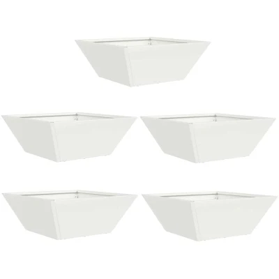 Image of vidaXL Plastic Planter Set White 40 x 15 cm Stackable