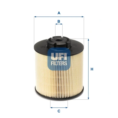 Image of 83120880150 Fuel Filter UFI 26.017.00 Insert MERCEDES BENZ: Vario Box Body / Estate, Minibus, Platform Chassis